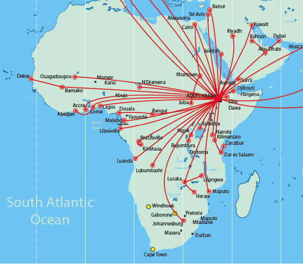 Ethiopian Airlines Route Map Ethiopian Airlines Aims To Become The Largest Carrier In Africa By 2025 |  Capa