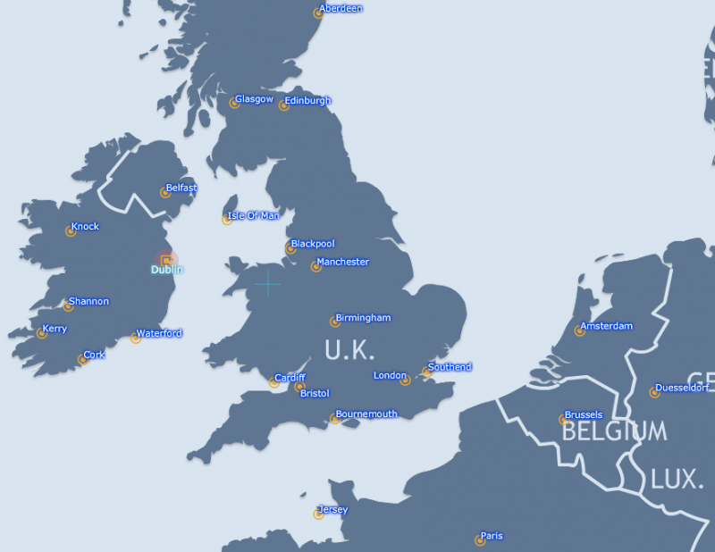 flight route maps aer lingus