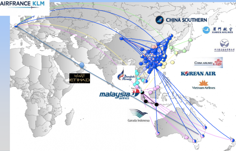 Карта маршрутов klm