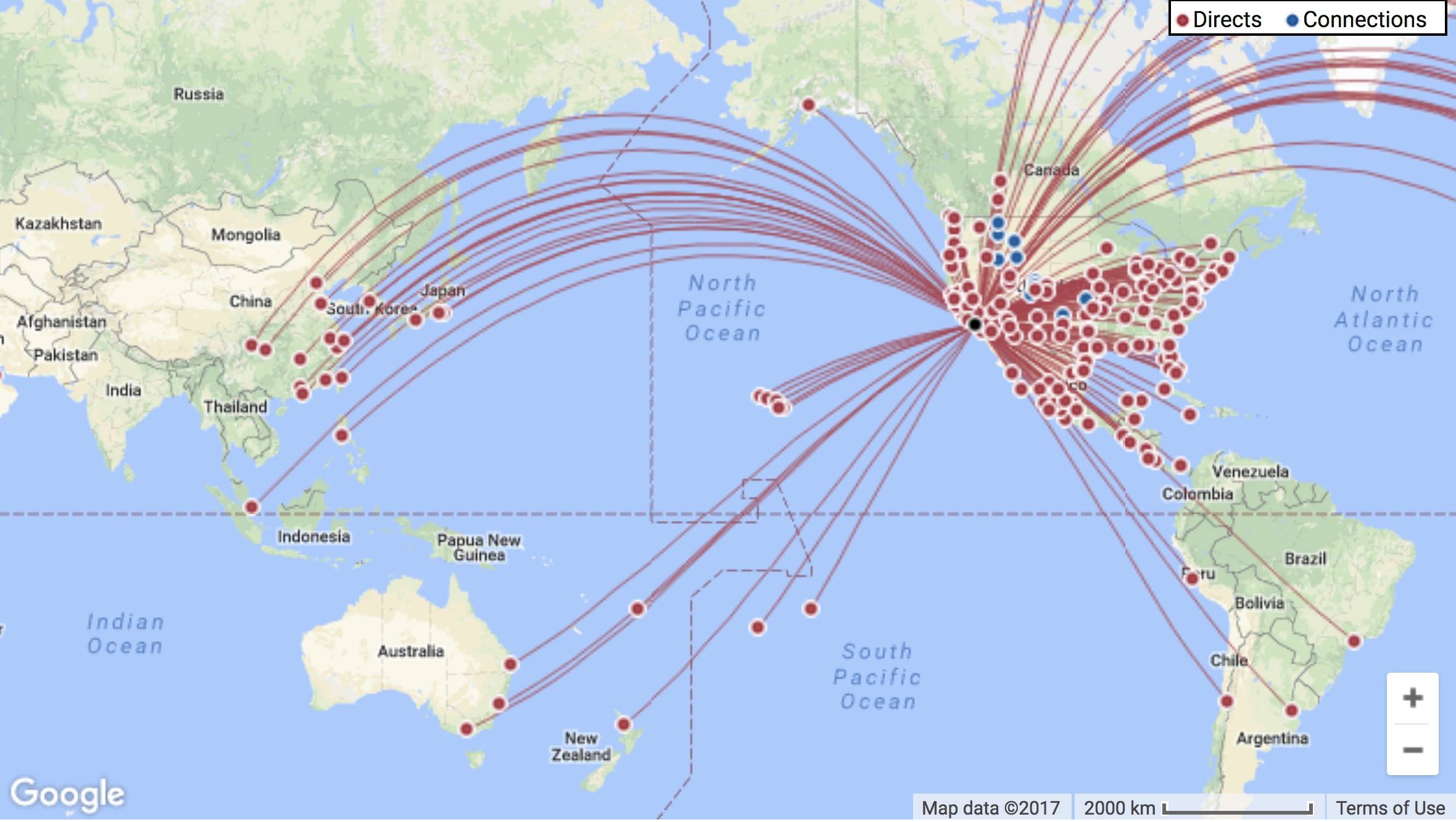 United Airlines Route Map