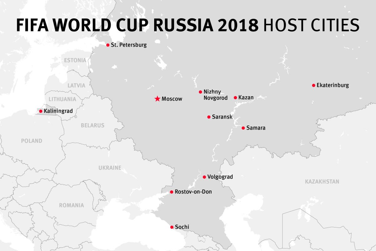 Map Of Russia World Cup Cities Map Of Russia World Cup Cities | Campus Map