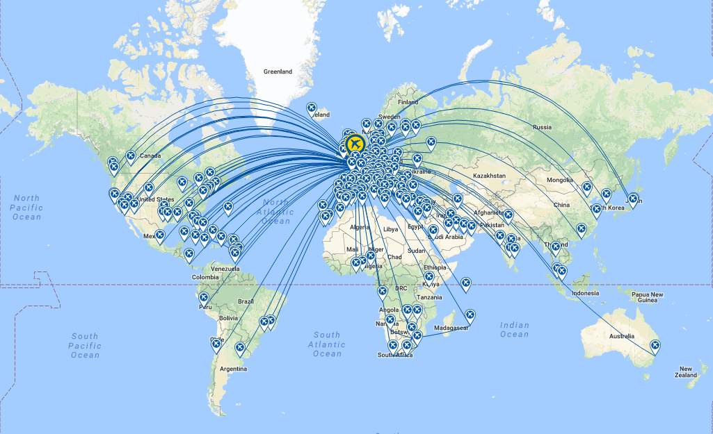 Clima Problema Premio British Airways Route Map Europe Falange   BA001 