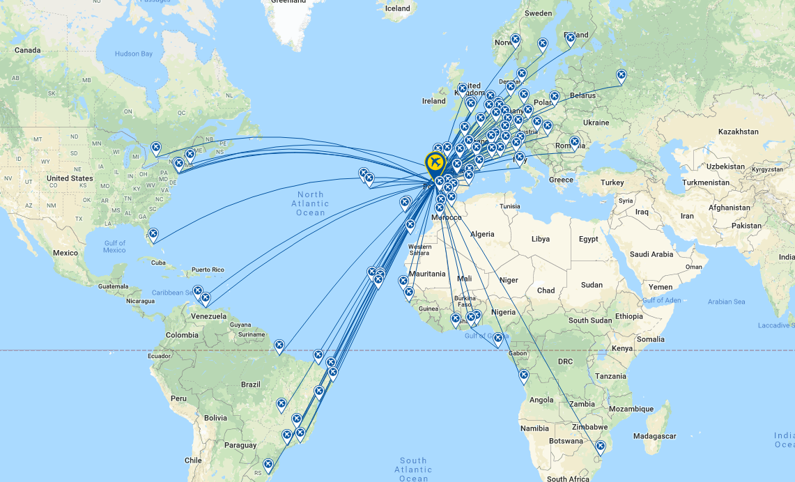 Build route on map. Тапс на карте. Uzb to New York Flights Route or Map.