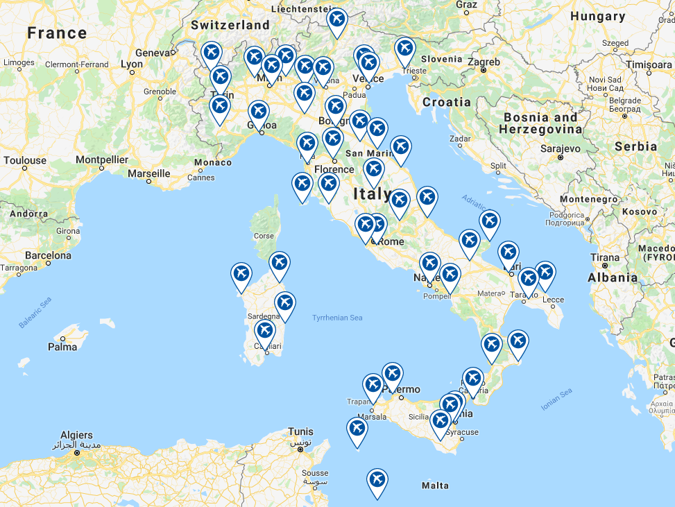 Airport Map Of Italy - Get Latest Map Update